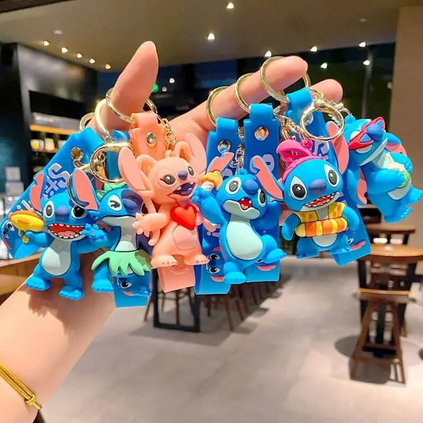 Disney-llavero de Lilo Stitch para niño y niña, accesorios de
