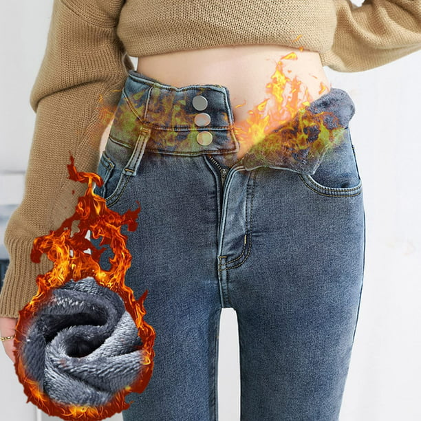 Leggings térmicos para mujer, gruesos y cálidos pantalones ajustados con  forro de felpa