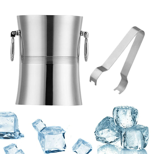 Cubitera de hielo con tapa, cubo de hielo doble con tapa, cubo de hierro  forjado, cubo para champán, cubo de cerveza con asa y pala de hielo, cubo  de