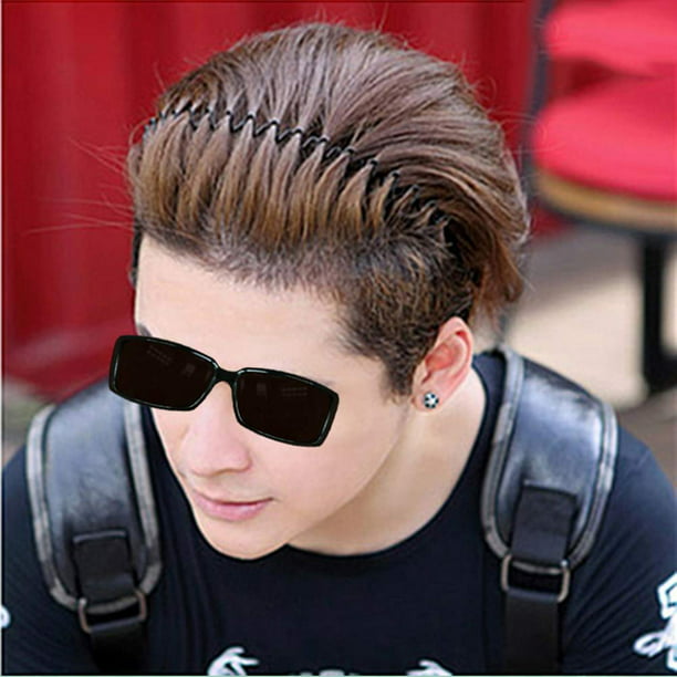 Diadema de metal para el cabello para hombres y mujeres, diadema deportiva  de primavera ondulada negra unisex Adepaton SM-179