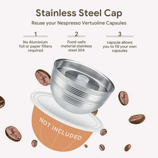 Vertuo vainas reutilizables, cápsulas de café recargables, cápsulas Vertuo,  cápsula para VertuoLine recarga Vertuoline Pod compatible con Nespresso