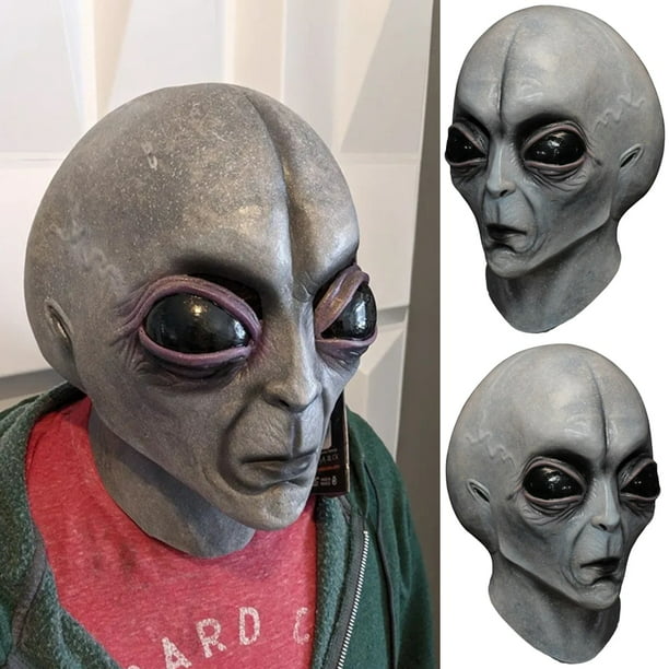 Máscaras Alienígenas 51 Área UFO Máscara De Motocicleta Gris Látex Completa  Cara Cosplay Organismo Extraterrestre Disfraces Accesorios Para Halloween