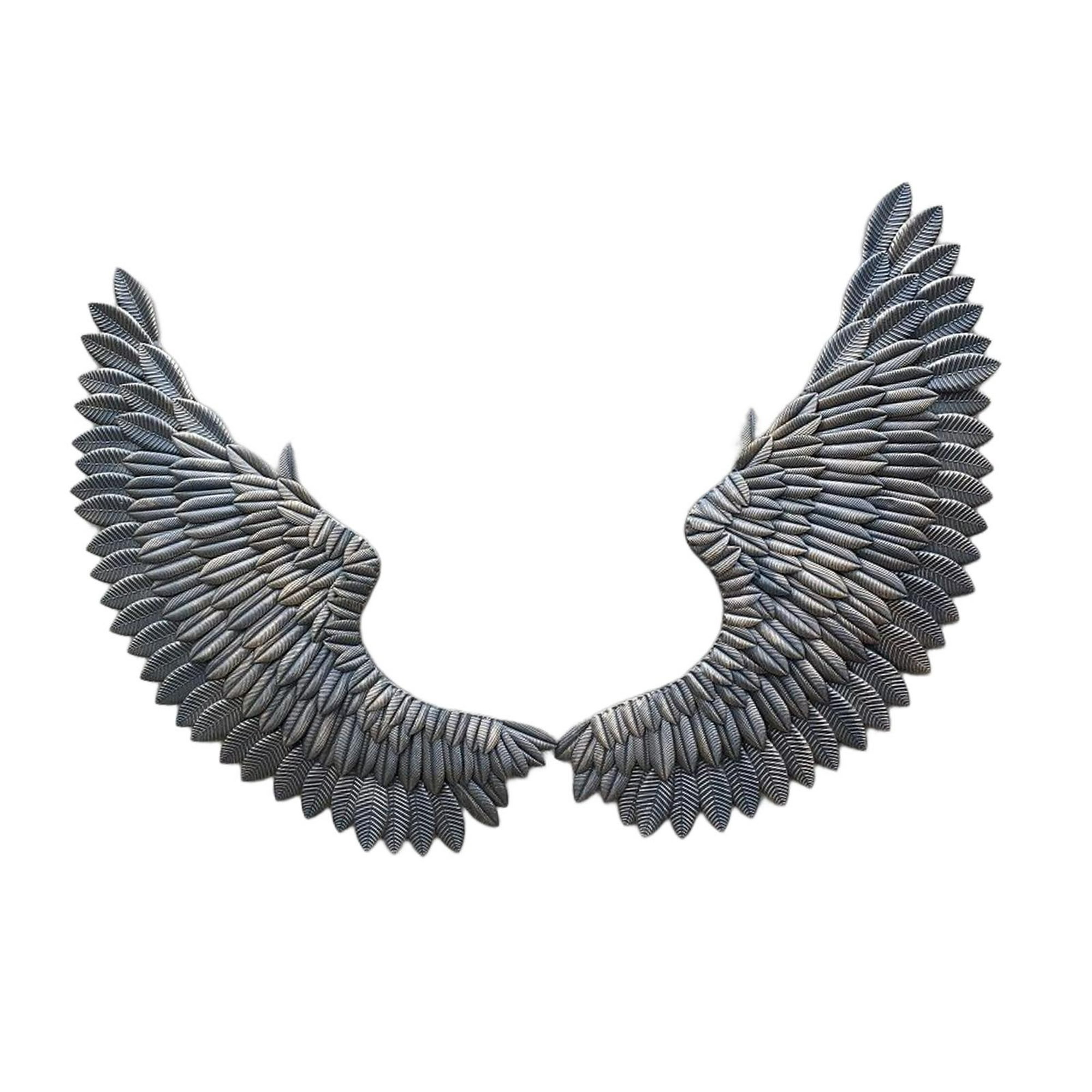 Creativity - Decoración de pared con alas de ángel con cinturón de luz LED,  alas de hierro forjado retro, escultura de pared de alas de ángel para
