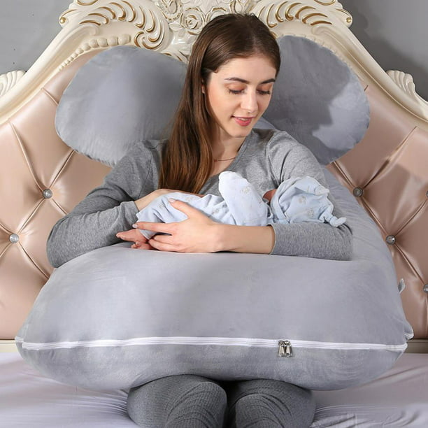 Almohadas de embarazo de 51 pulgadas para dormir, almohada de cuerpo  completo de maternidad en forma de U para mujeres embarazadas
