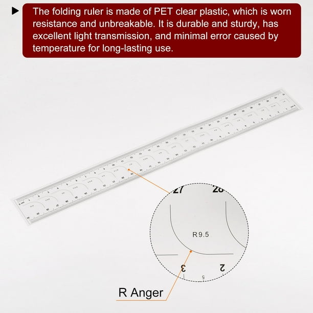 Paquete de 6 reglas de plástico de 6 pulgadas, regla recta, herramienta de  medición de plástico, regla pequeña con pulgadas y medición métrica para la