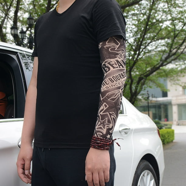 Mangas de tatuaje para hombres, 5 piezas Mangas de brazo Mangas de tatuajes  falsos para cubrir brazos Mangas de protección solar Fundas de manga de  tatuaje Cubierta de tatuaje