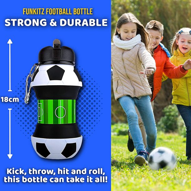 Botella de agua de fútbol - Regalos de fútbol únicos para niños y niñas -  Botella de agua fresca para niños, plegable, a prueba de fugas - Botella de  agua para niños 