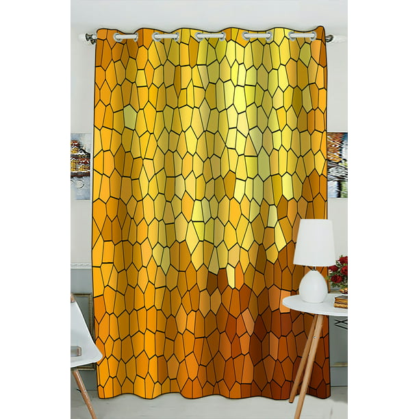 ABPHQTO Único moderno brillante oro mosaico textura ventana cortina cocina  cortina ventana cortinas Panel 130x210 cm (una pieza)