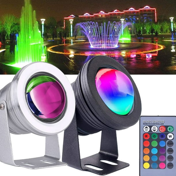2 uds foco de Color Control Bluetooth para teléfono móvil, luz de estanque  que cambia de Color de 10W, jardín de Patio