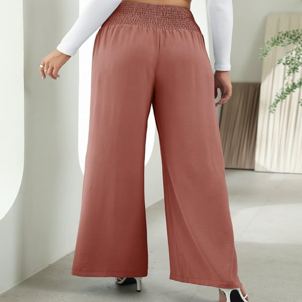 Pantalones anchos/Pantalones fluidos de cintura alta/Pantalones