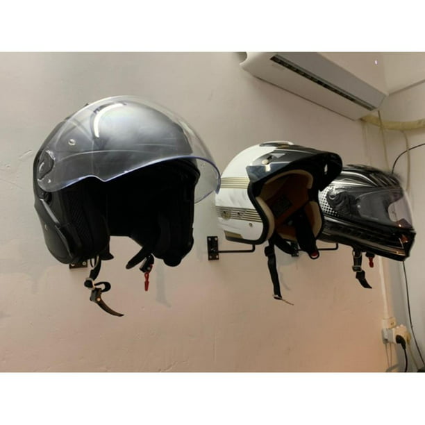 4 Piezas Soporte Para Casco De Motocicleta Chaqueta Estante De  Almacenamiento Colgador De Pared Negr Sunnimix casco de moto colgador de  pared