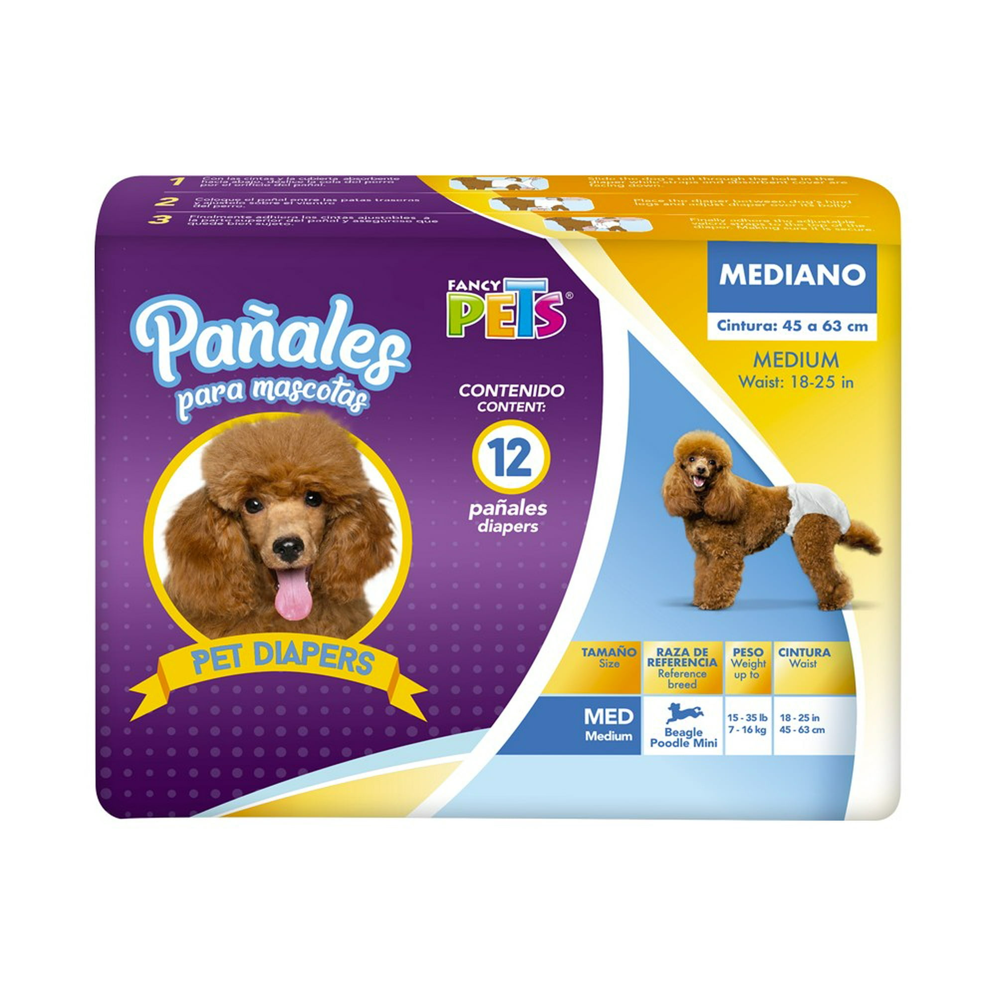 Fancy Pets Pañales para perro macho tamaño grande12 piezas