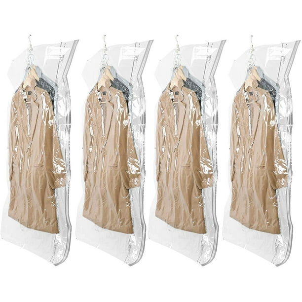 Elebac Bolsas colgantes de almacenamiento al vacío para ropa 6 bolsas  grandes selladoras al vacío para ahorrar espacio para ropa bolsas de ropa  de – Yaxa Store