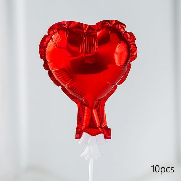 10 globos de papel de aluminio de 5 pulgadas para bodas, compromisos,  fiestas de baby shower Corazón rojo Soledad globos de modelado