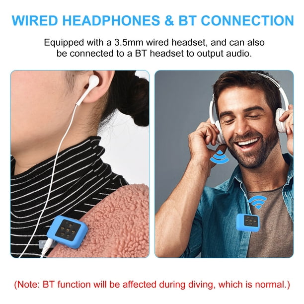 Reproductor de MP3 con auriculares, reproductor de MP3 impermeable