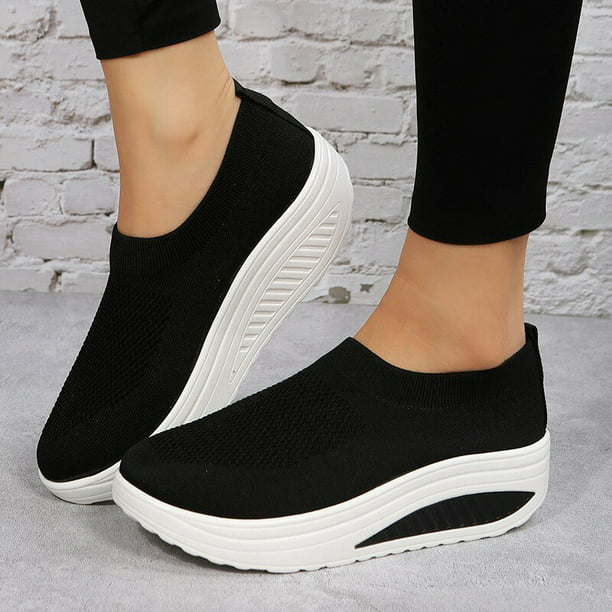 Zapatos individuales con plataforma para mujer, ligeras, plataforma plana, sin para senderismo, boca poco profunda, zapatos vulcanizados informales 42 Jinjia LED | Walmart en línea