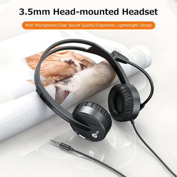 Auriculares con cable montados en la cabeza Lenovo Lecoo HT106 de 3,5 mm  con micrófono ajustable Lecoo