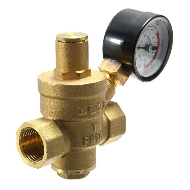 Reductor de presión de agua Reductor de presión + Manómetr más rápido,  Purificador de agua Baoblaze Válvula reguladora de presión de agua