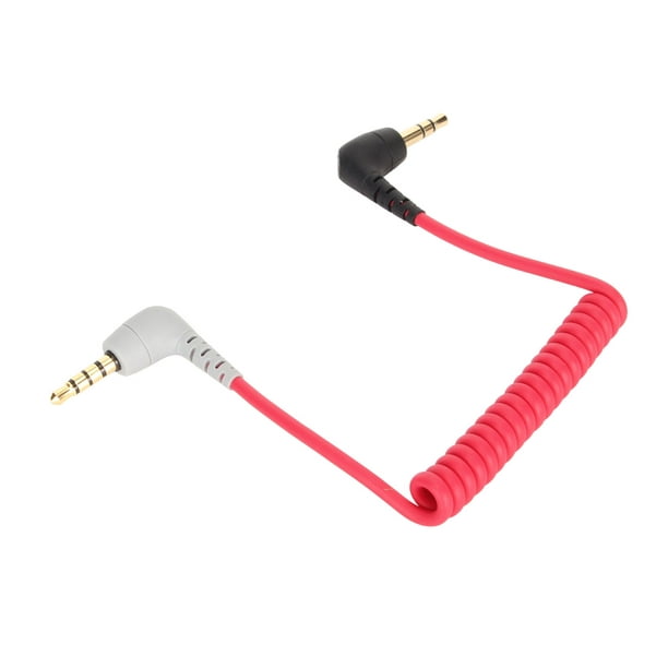 Cable auxiliar plug 3.5mm tipo espiral rojo
