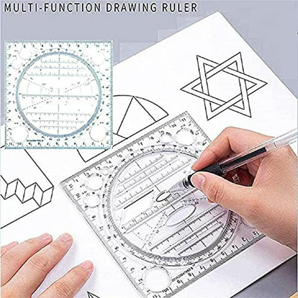 Comprar Suministros de dibujo escolar de matemáticas, herramienta de  medición de papelería, plantilla de dibujo, reglas geométricas