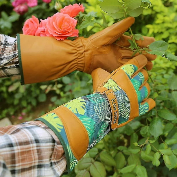 Guantes de jardinería para mujer Olson Deepak con piel flor (mangas largas)  YONGSHENG 9024715688200