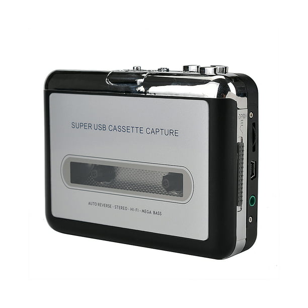 Walkman - Reproductor de casetes retro, convertidor de cinta a CD MP3,  reproductor de música estéreo portátil de captura de casete USB compatible  con