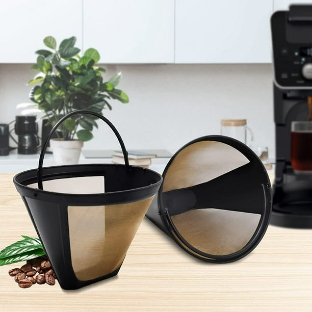 Filtro de café reutilizable para cafetera, filtro de cafetera de 4 conos  para filtro de cafetera Ninja Dual Brew, accesorios de café