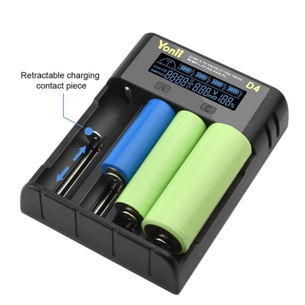 Cargador de batería 18650 Cargador de batería USB de una sola ranura para  litio 21700 26650 10440 14500 18500 16340 18650 (batería)