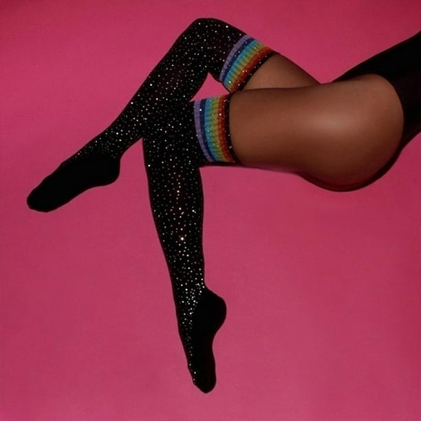 Calcetines a rayas Calcetines deportivos de punto por de Sunnimix Calcetines  hasta la rodilla para mujer