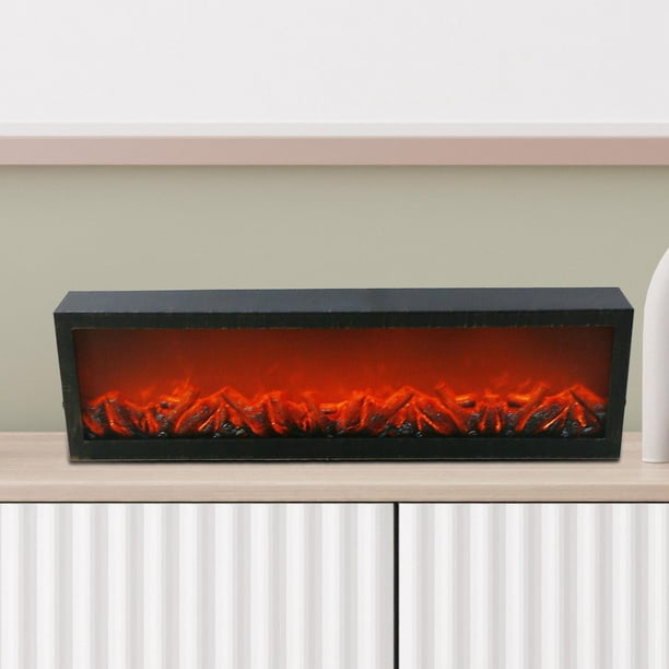 Chimenea simulada Colgante de pared Lámpara de chimenea decorativa sin  llama Rectángulo negro Sin calor para la decoración de la sala de estar del  Macarena chimenea simulada