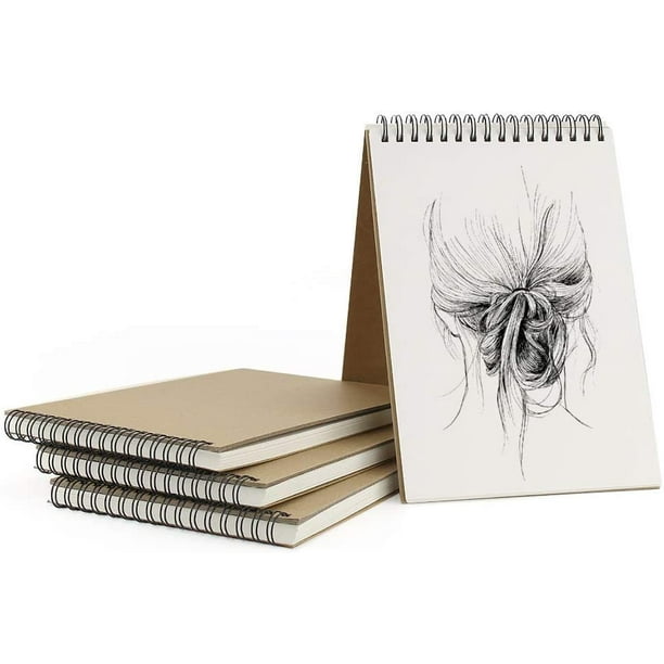 Cuaderno de dibujo A5, 4 cuadernos de dibujo encuadernados en, Cuaderno De  Dibujo
