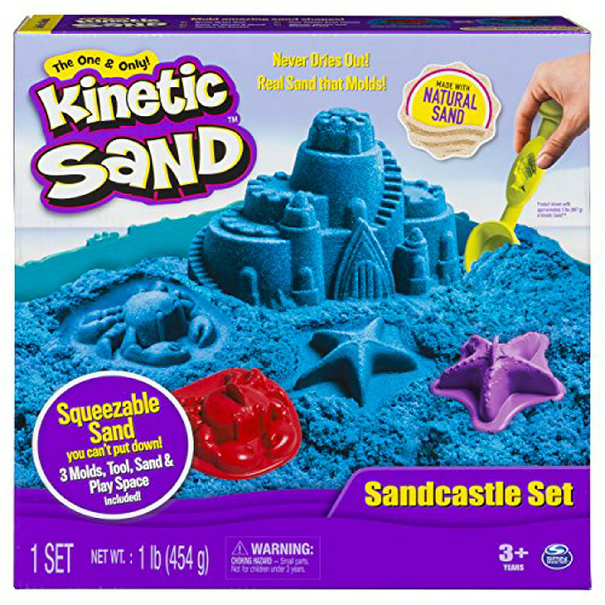 Kinetic Sand The One Only Sand Castle Set Herramientas de moldes de arena  de 1 libra (los colores varían) Kinetic Sand 74248900