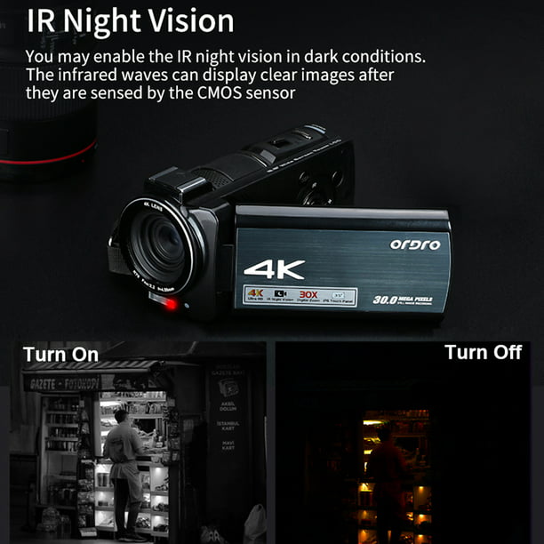  Cámara de video 4K UHD 48MP WiFi IR visión nocturna