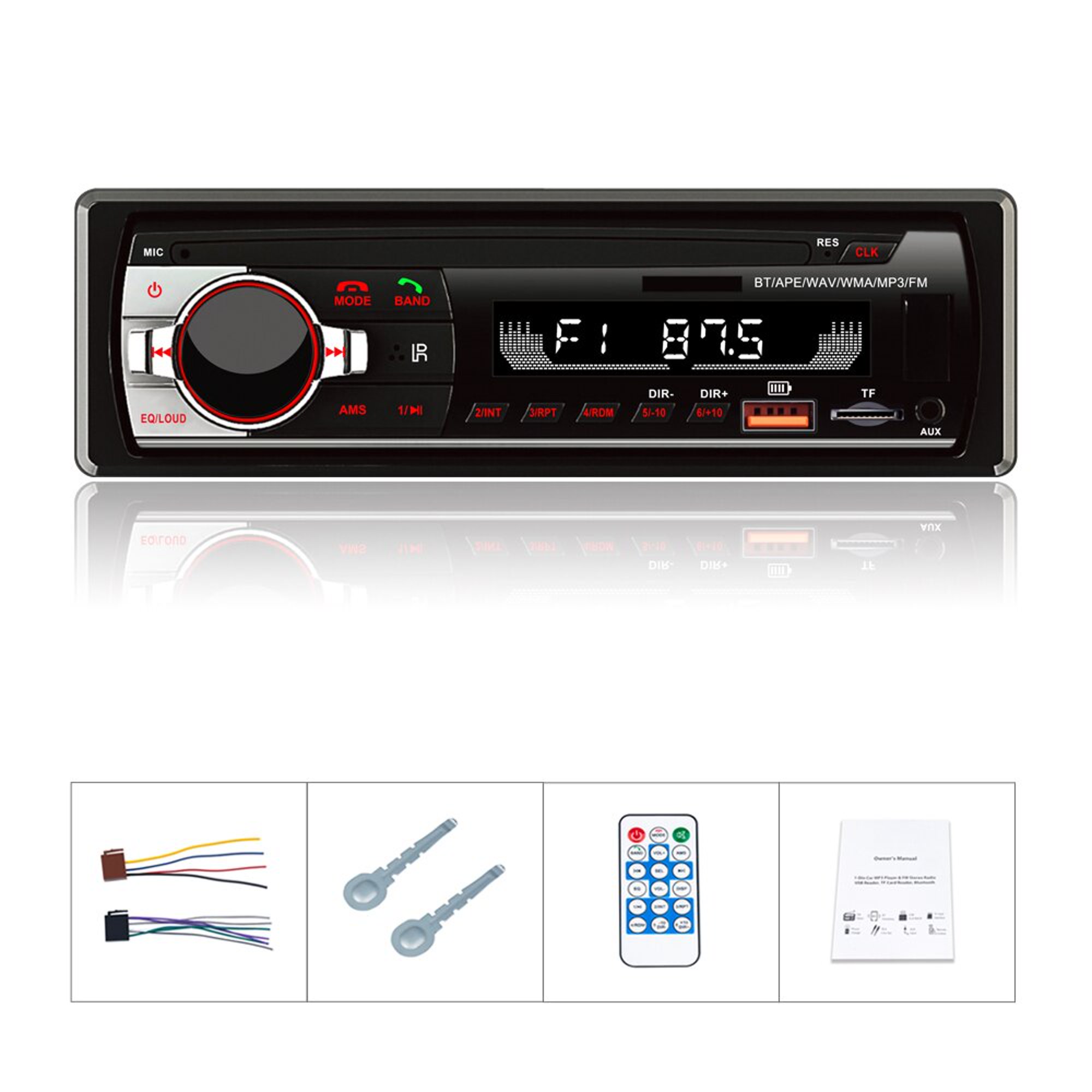 Auto Estereo Coche Reproductor Mp3 Radio Con Bt Aux 2usb Sd