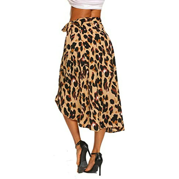 Falda de leopardo boho para mujer cruzadas midi de playa de verano divididas altas y bajas,Ca LD.LDQZL Ropa | Walmart en