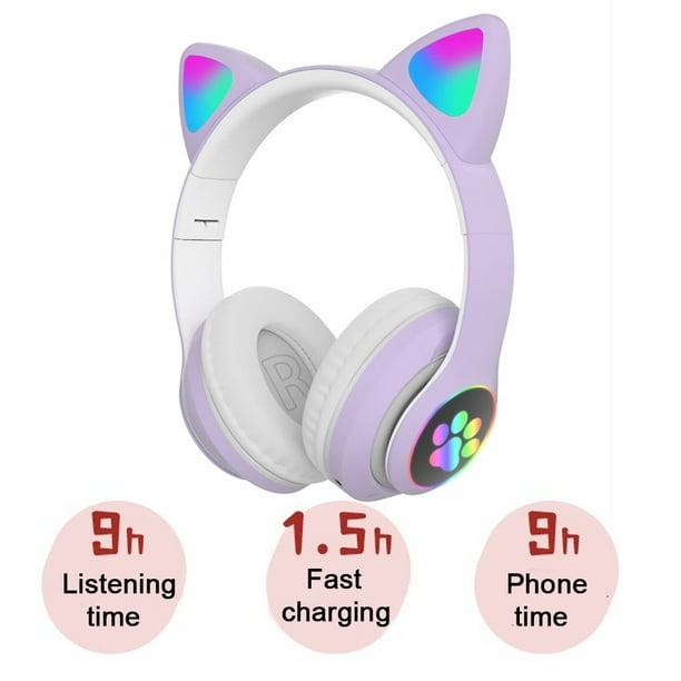 Auriculares Audifonos Para Niños Con Microfono Orejas Bluetooth Varios  Colores