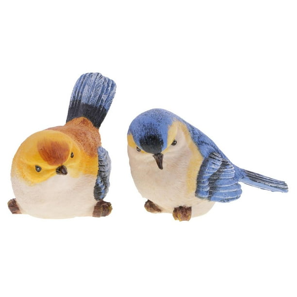 2 pájaros decorativos de resina muy detaldos con aro de hierro para  decoración colgante. 1 Gloria Pájaros colgantes decorativos