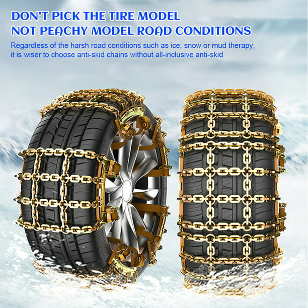 Zone Tech - Cadenas de nieve para automóvil, de alta calidad, fuertes,  duraderas, para todas las estaciones, antideslizantes, cadenas de  neumáticos