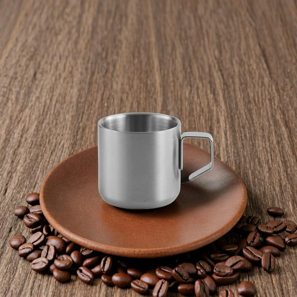 Botella de agua de acero inoxidable para camping, tazas de café de doble  pared de acero inoxidable, taza de café con asa, taza de café reutilizable