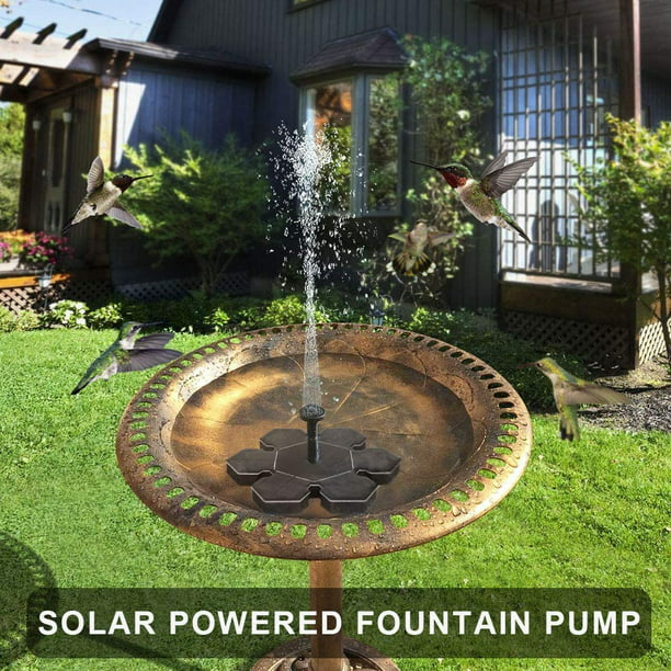 Bomba de Agua Solar con 6 Boquillas para Fuente Exterior Jardín Estanques  Decor
