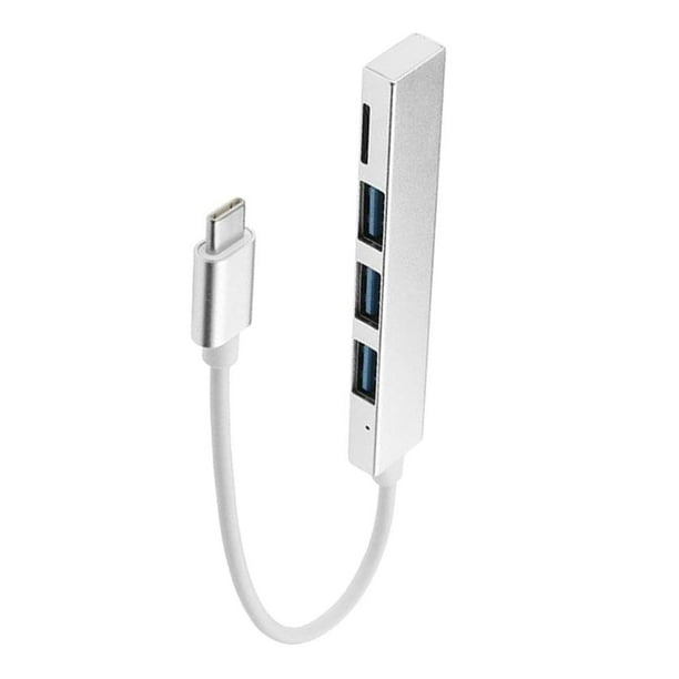 Adaptador USB C Hub multipuerto USB 3 puertos USB 3.0 Adaptador de red LAN  Gigabit Ethernet portátil Estación de acoplamiento para computad Hugo  Adaptador de Ethernet