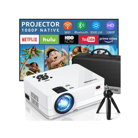 full hd 1080p wifi projector with twoway bluetooth hd home theater projector for outdoor movies 300 display and 4k support compatible with iosan