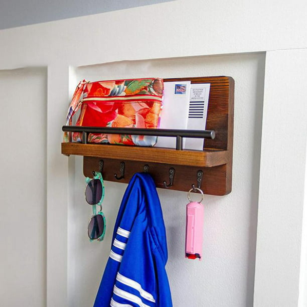 Estantes de madera rústicos del soporte de la toalla del baño - Percha de  la toalla de la cocina - Almacenamiento del baño - Organizador del baño 