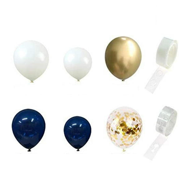 Kit de guirnalda de globos azules, arco de globos blancos de confeti azul  marino para decoración de fiesta, boda, cumpleaños Zhivalor CPB-SSW1019-1