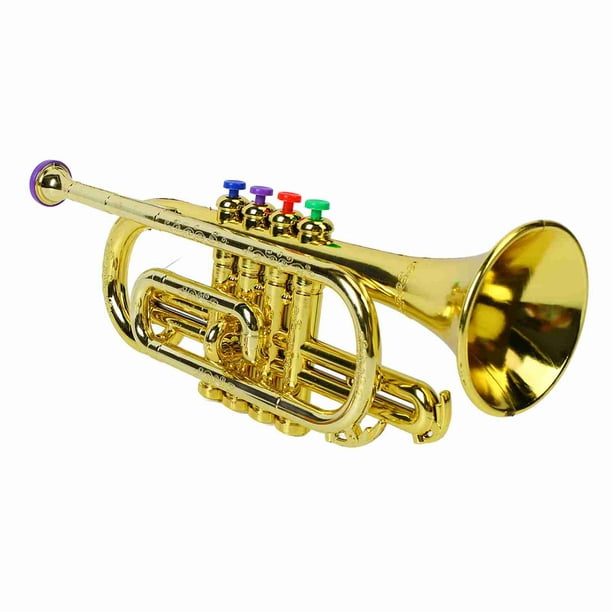 Juguete de trompeta para niños plástico 4 llaves de colores