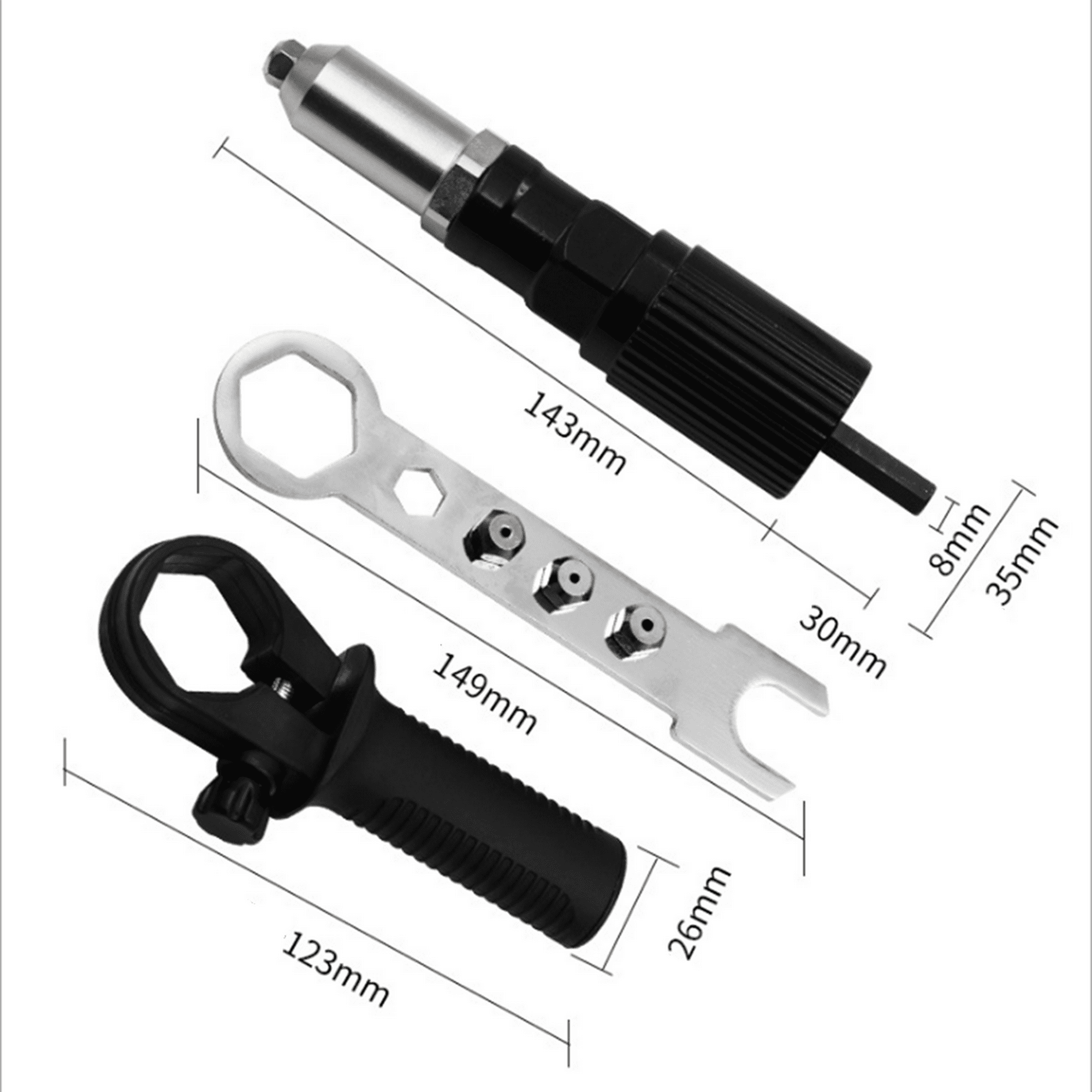 Adaptador de pistola de remache para taladro eléctrico inalámbrico  remachador de tuerca remachadora herramienta de inserción 2.4/3.2/4.0/4.8  mm de