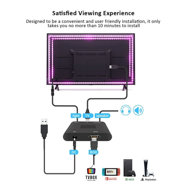 Caja de Control de tira LED para TV y PC, luz de fondo ambiental de 5V