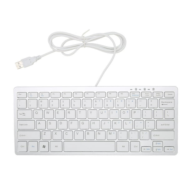 Teclado español, con cable, mini teclado español, interfaz USB para  computadora de escritorio, ultradelgado, 78 teclas, teclado con cable mini  USB