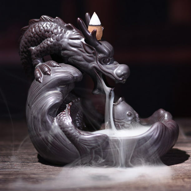 Hogar Dragón Chino Quemador de Titular Estatua Decoración de La Habitación  Fengshui Adorno Artesanal un BLESIY Porta incienso Dragon Backflow