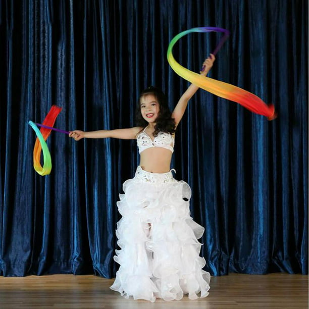 Velo de Seda Disfraces Banda Colorida Balones Arrojados para Danza del  Vientre Accesorios Ryukyu de Yoga S Soledad Baile de danza del vientre
